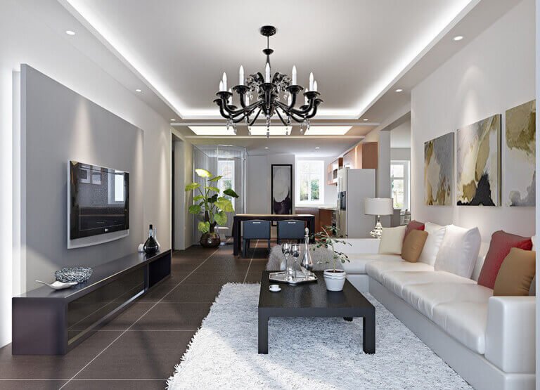 Mẫu trần thạch cao giật cấp đẹp, hiện đại