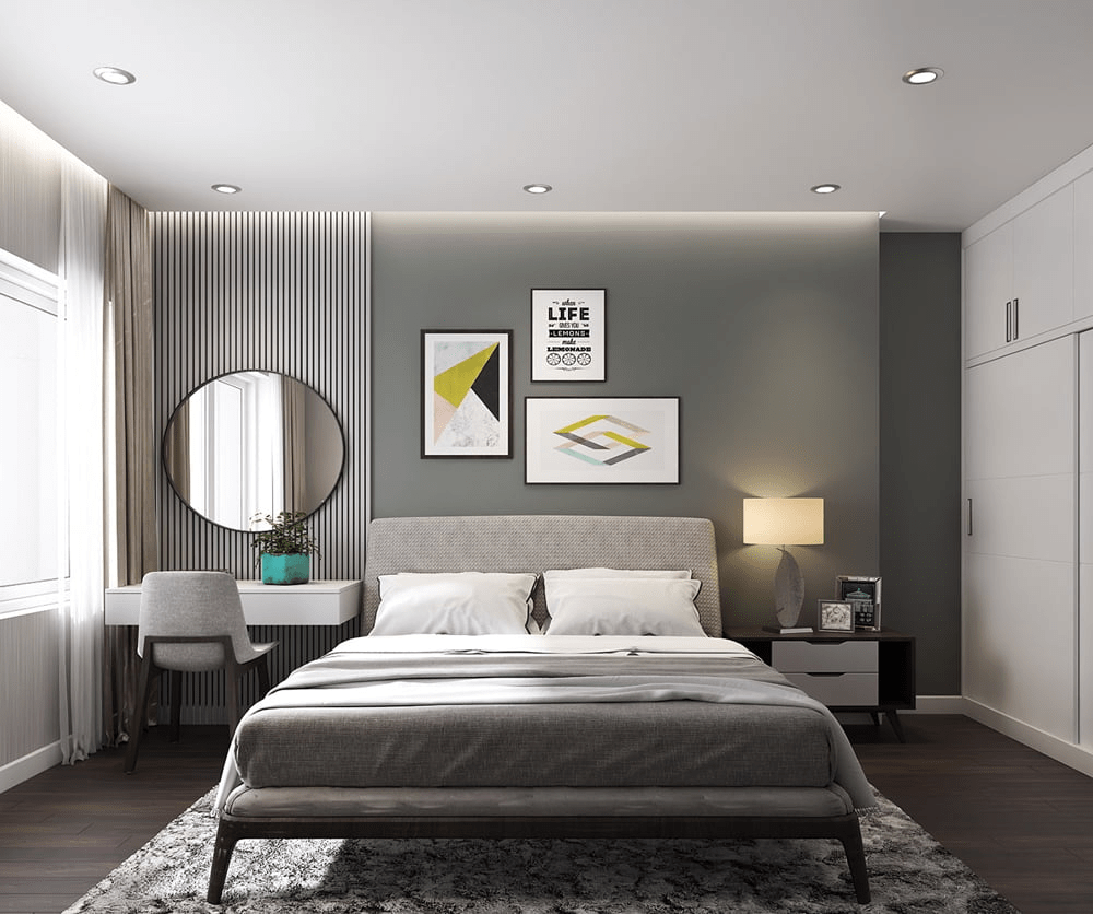 Mẫu trần thạch cao phòng ngủ 10m2 đẹp, thiết kế trần phẳng đơn giản