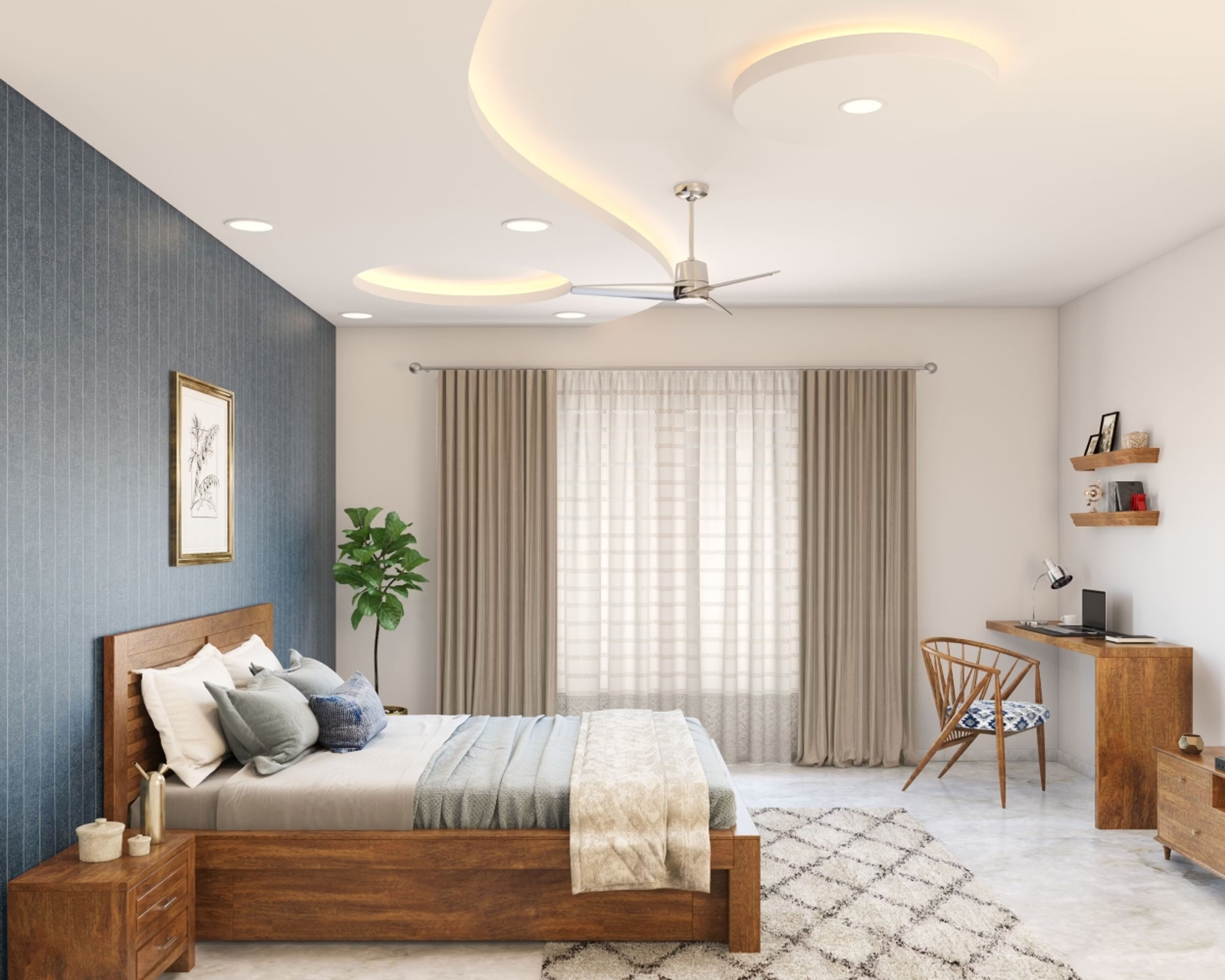 Mẫu trần thạch cao phòng ngủ độc đáo 