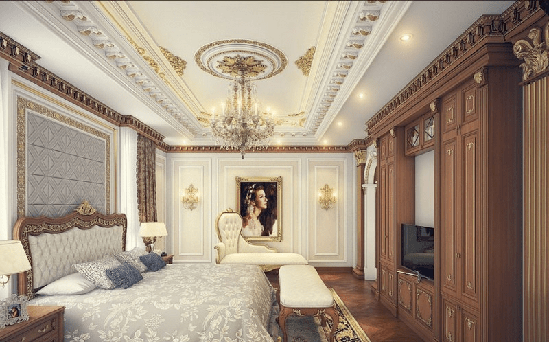 Mẫu trần thạch cao tân cổ điển phòng ngủ đẹp, tinh tế