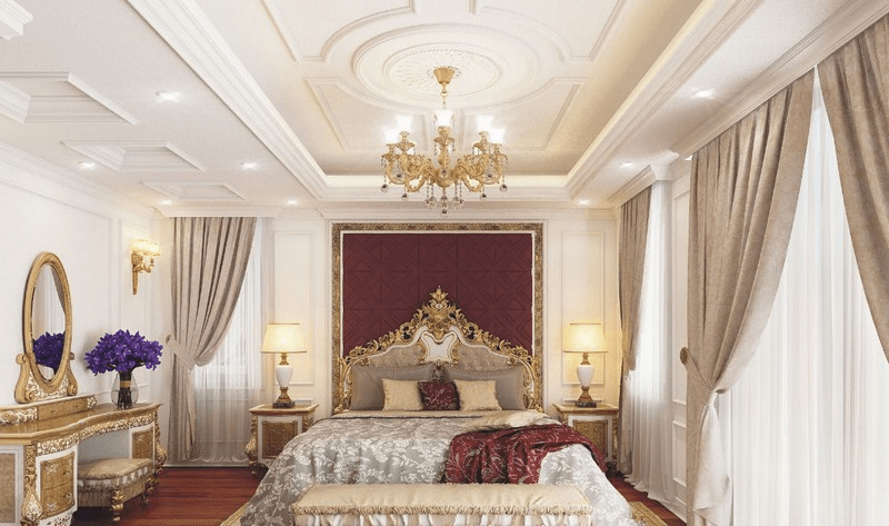 Trần thạch cao tân cổ điển phòng ngủ đẹp