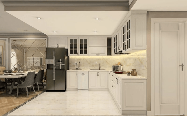 Thiết kế trần thạch cao phòng bếp đẹp mê ly