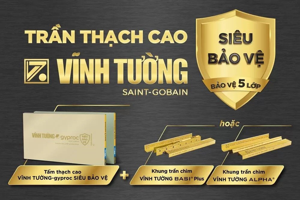 Cấu tạo của hệ trần thạch cao Vĩnh Tường SIÊU BẢO VỆ