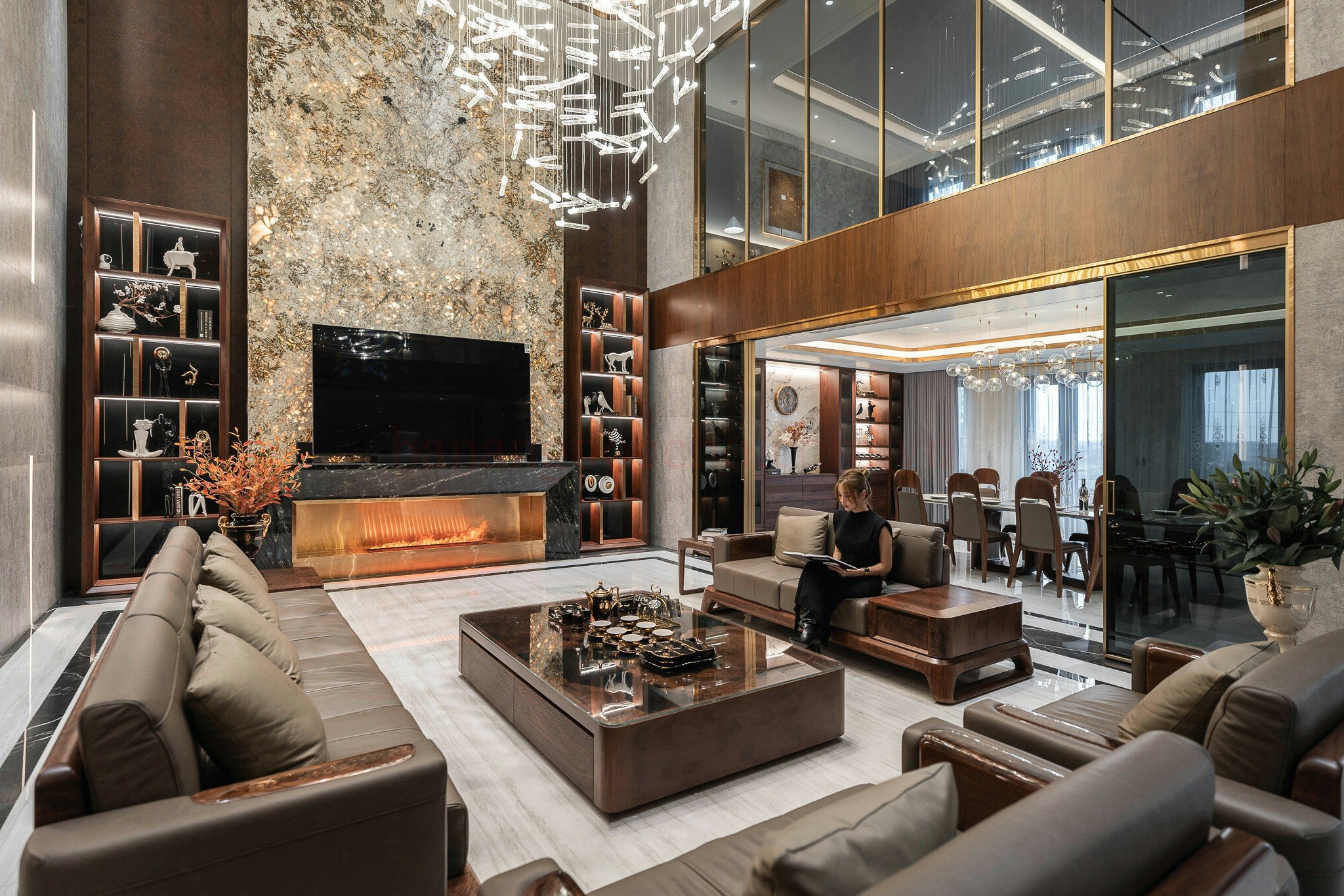 Nội thất gỗ mang đến sự sang trọng cho phòng khách