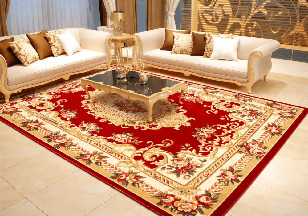 Trang trí phòng khách đón tết bằng thảm trải sàn