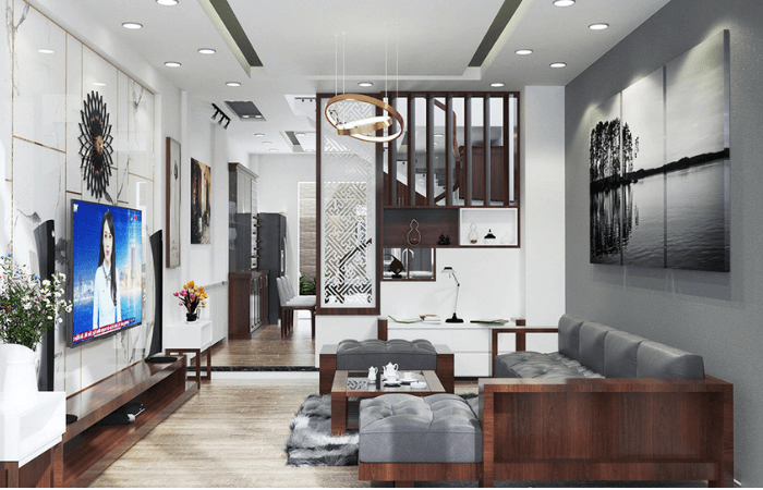 trang trí phòng khách nhà ống 4m đẹp