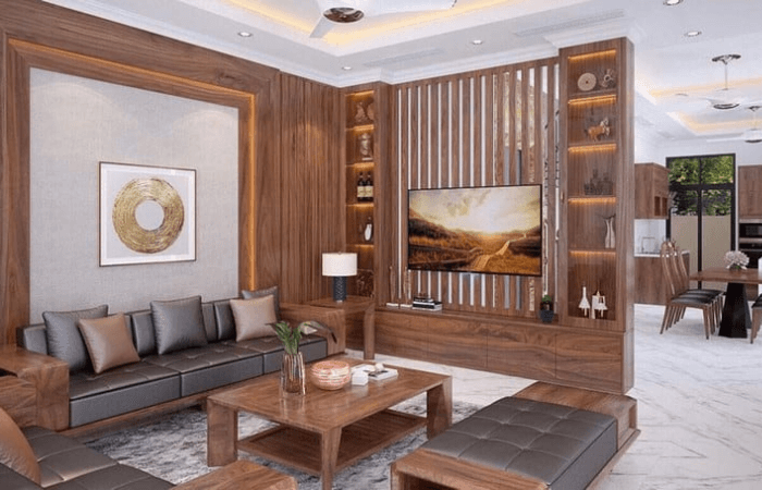 thiết kế phòng khách nhà ống 4m