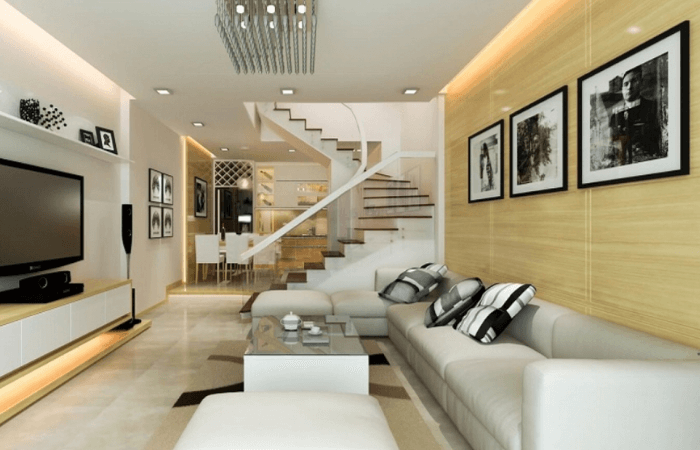 trang trí phòng khách nhà ống 4m đẹp