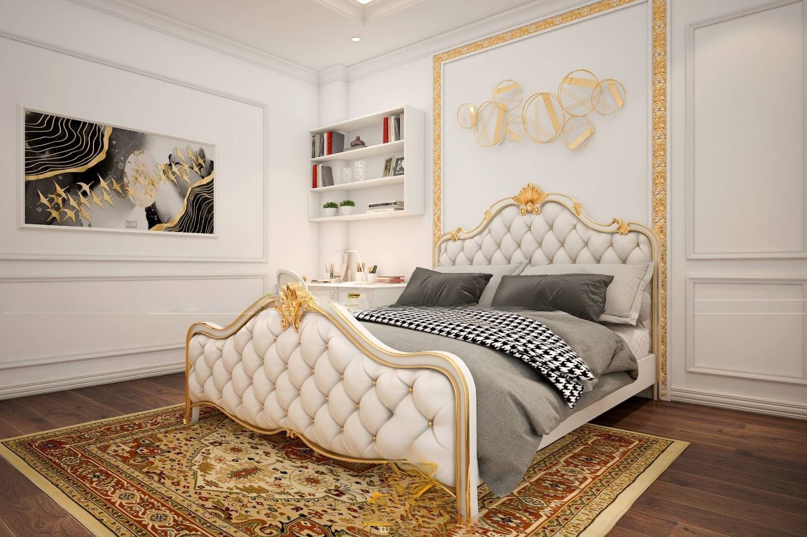 Phòng ngủ trở nên có gu hơn với những bức tranh trang trí nghệ thuật trừu tượng