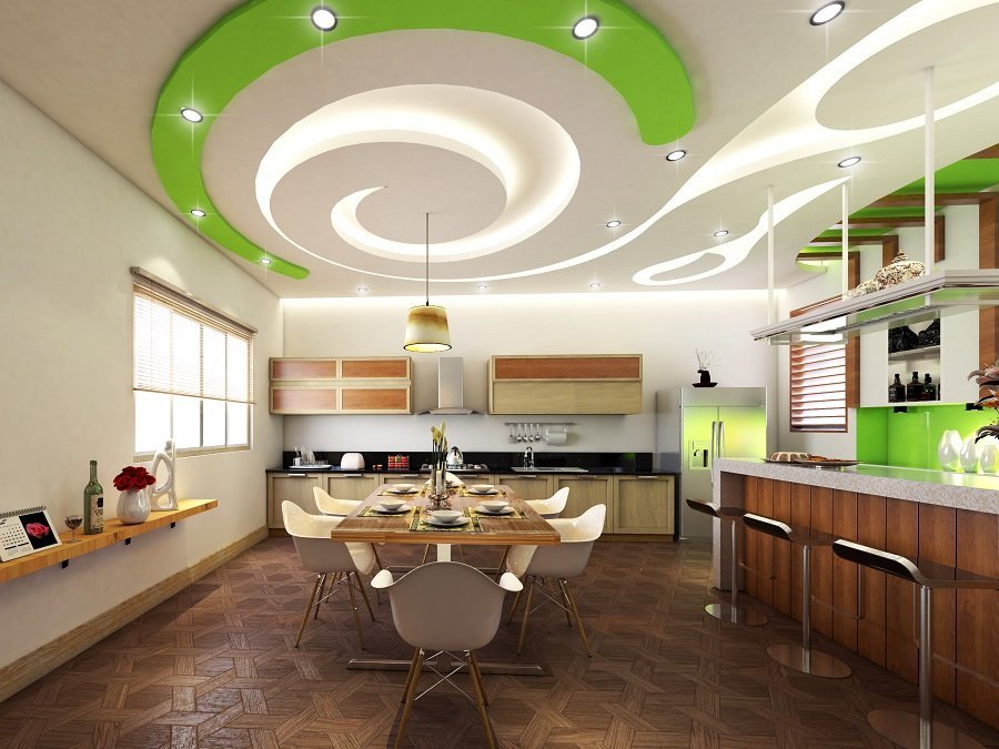 trần thạch cao giật 3 cấp