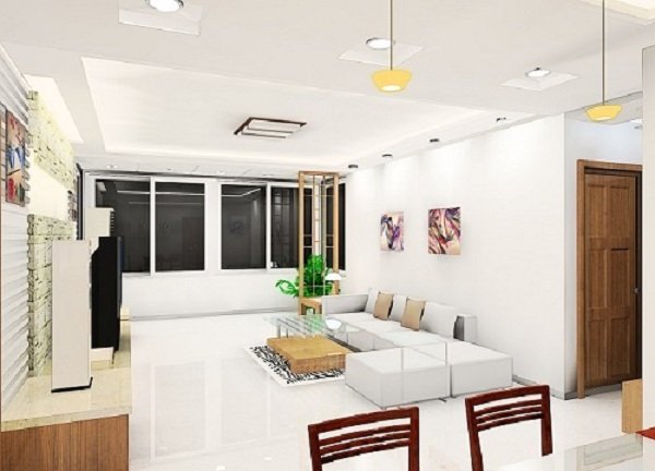 tường thạch cao ngăn chia không gian