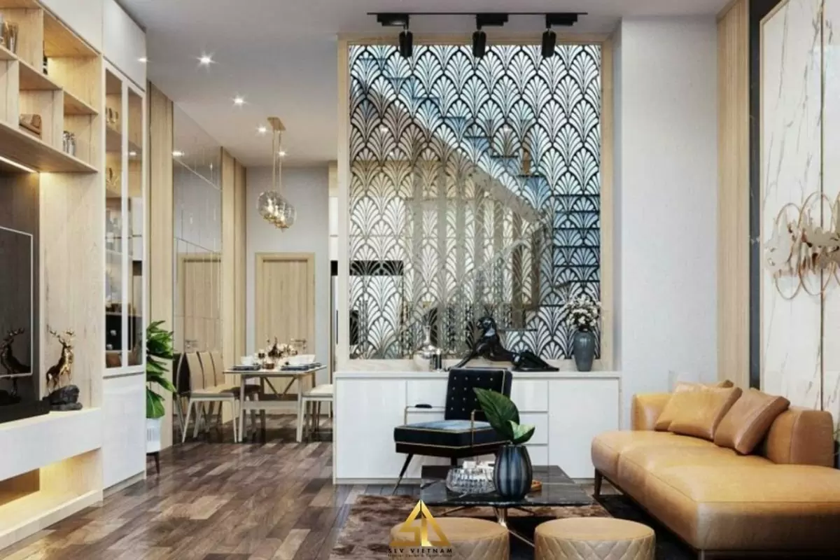 vách ngăn bếp và phòng khách đẹp