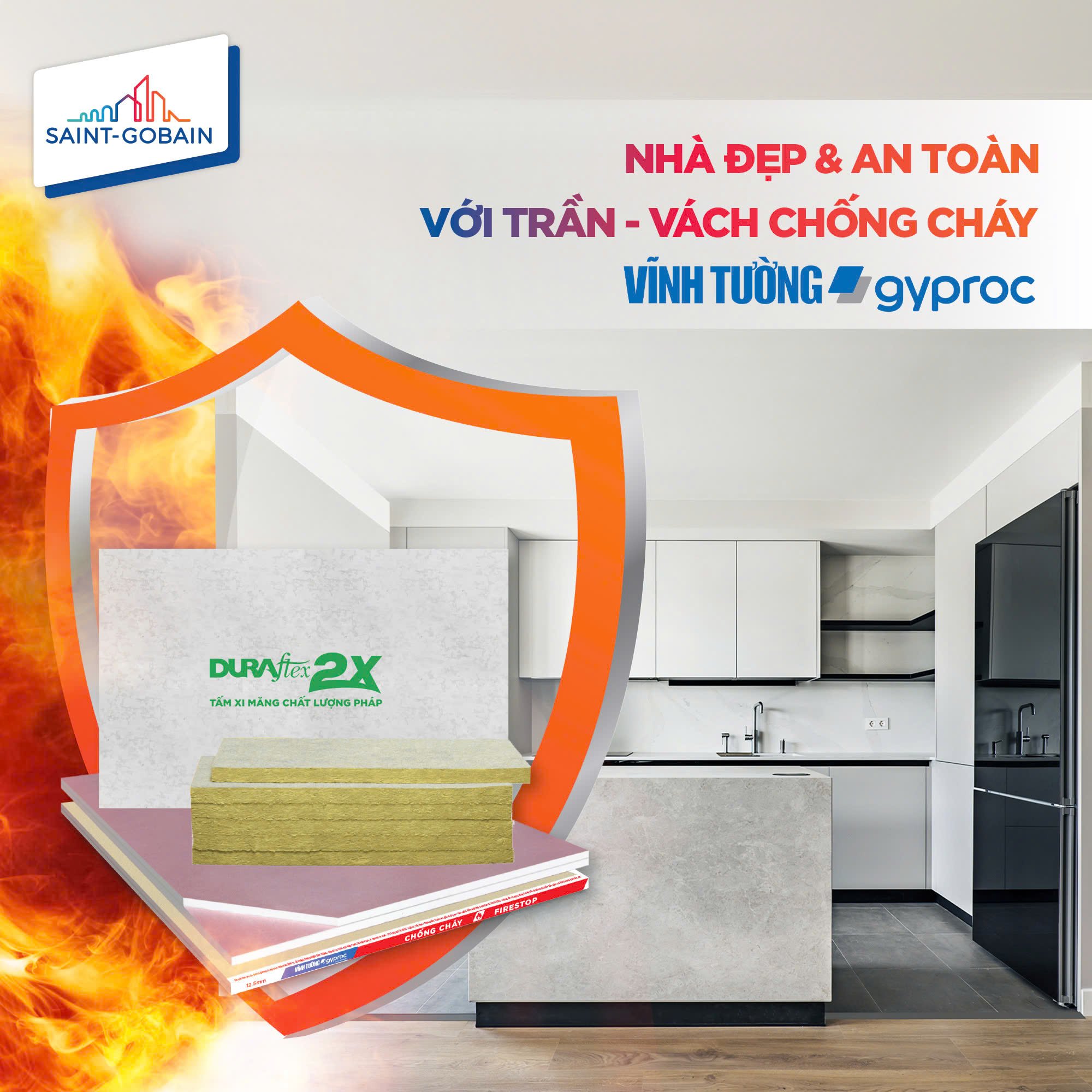 Vĩnh Tường - Nhà cung cấp vách ngăn, trần, hệ tường chống cháy bằng thạch cao hàng đầu Việt Nam