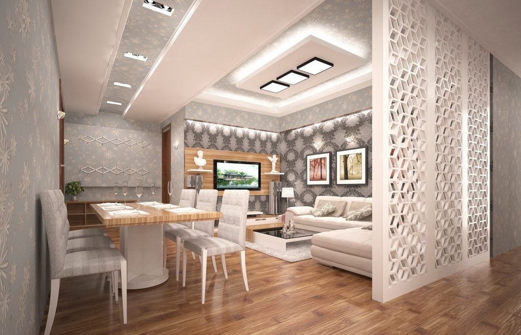 vách ngăn phòng khách