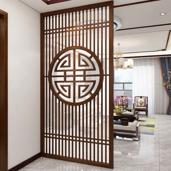 Vách ngăn CNC phòng khách chung cư thiết kế truyền thông Á Đông