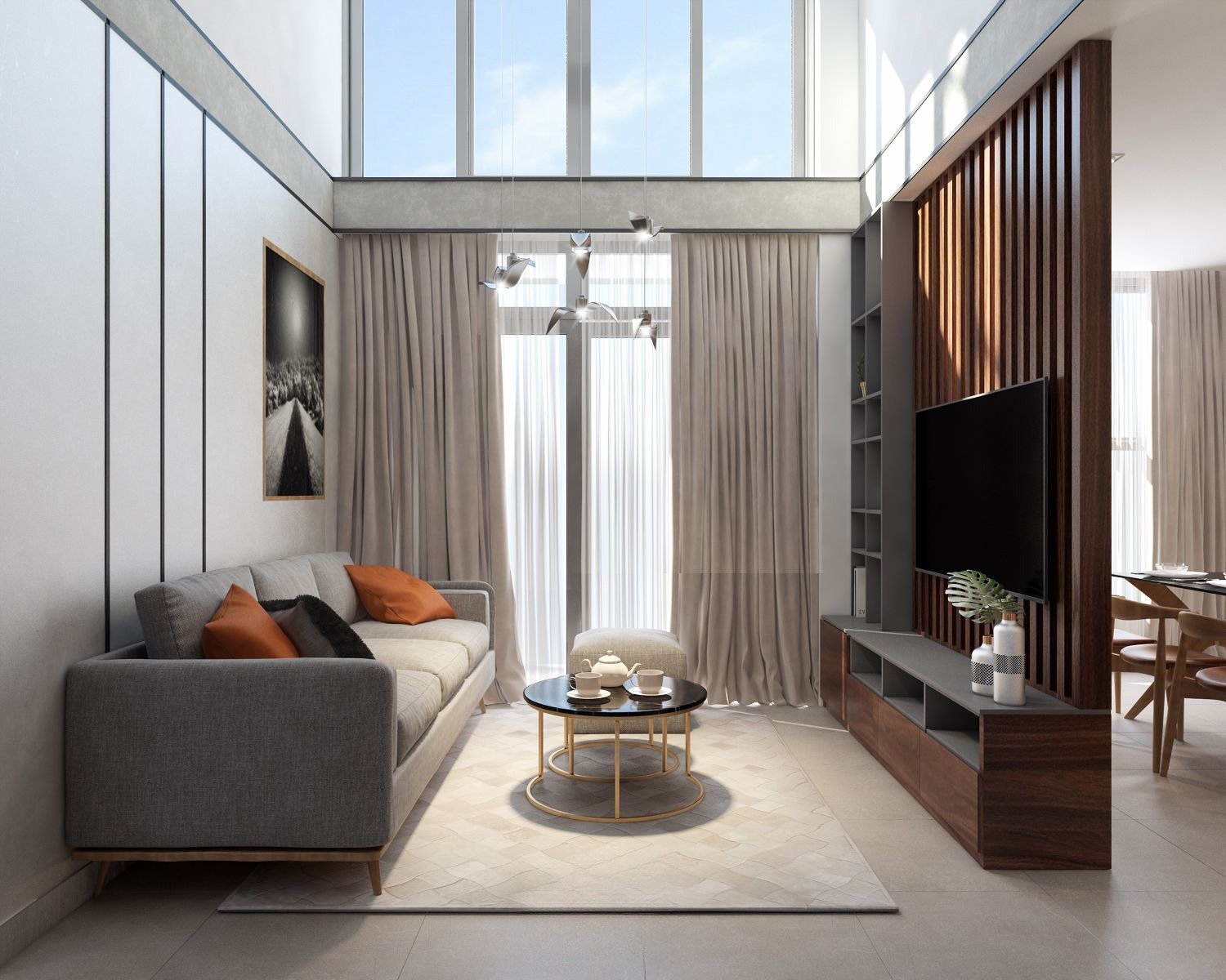 Mẫu vách ngăn phòng khách chung cư cao cấp, thiết kế sang trọng