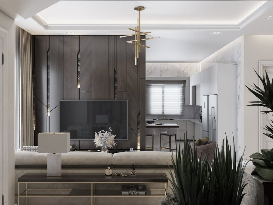 Lựa chọn vách ngăn phòng khách chung cư theo chất liệu