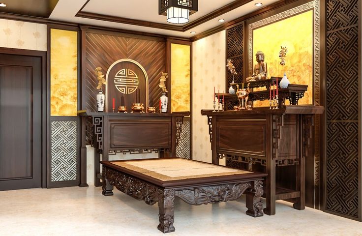 Mẫu vách ngăn phòng thờ với phòng khách đẹp, được ưa chuộng hiện nay 