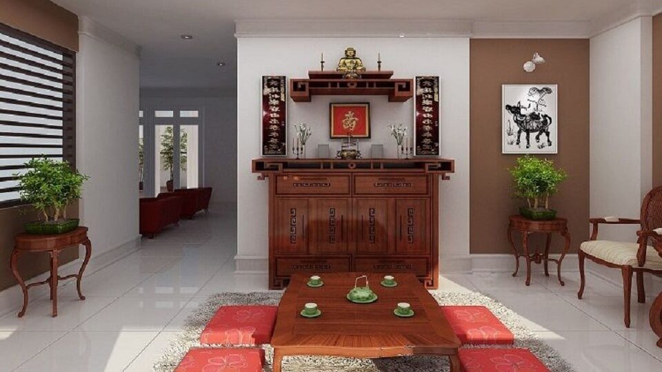 Mẫu vách ngăn CNC bàn thờ đẹp chữ Lộc