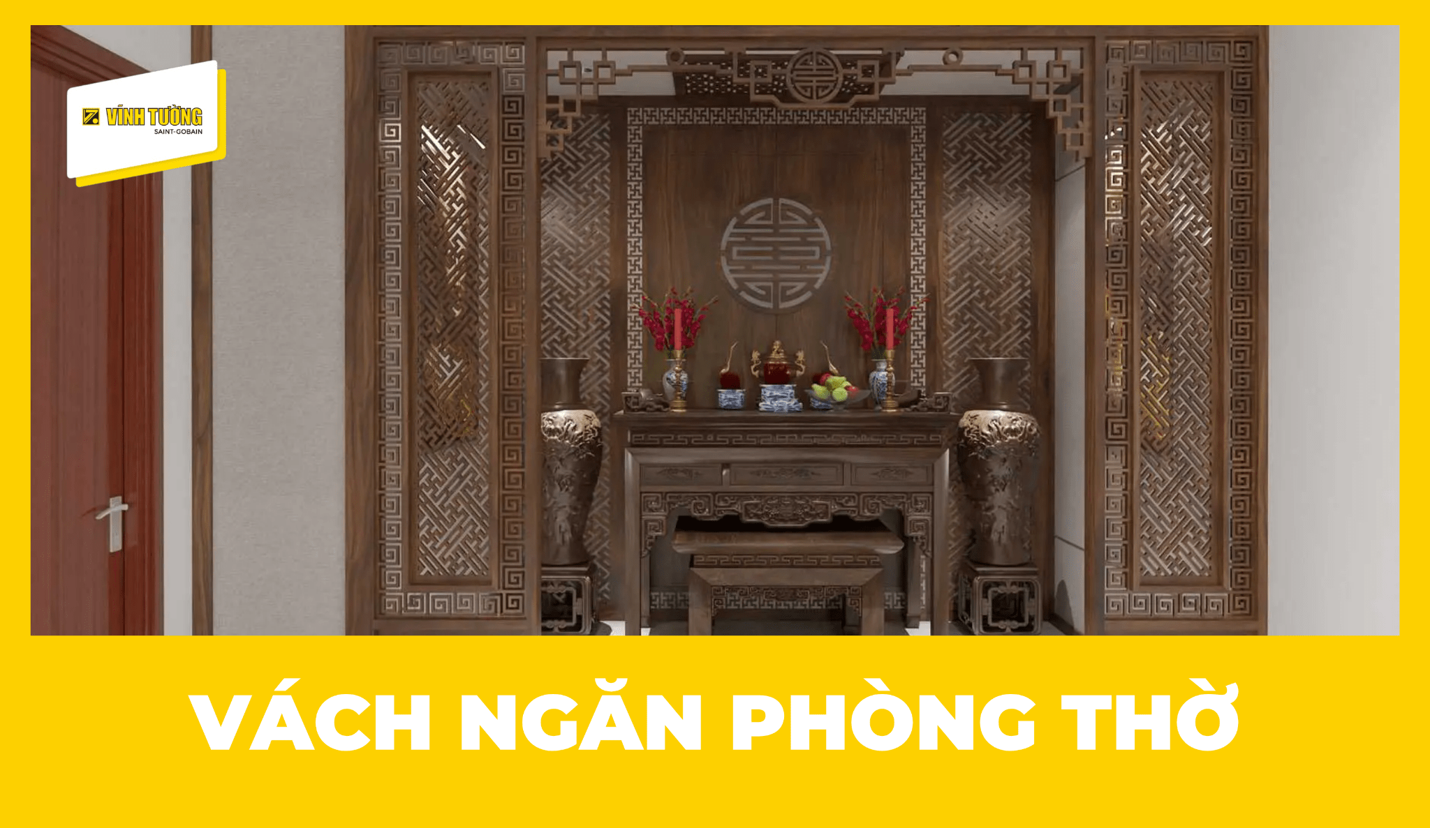 Vách ngăn phòng thờ, bàn thờ