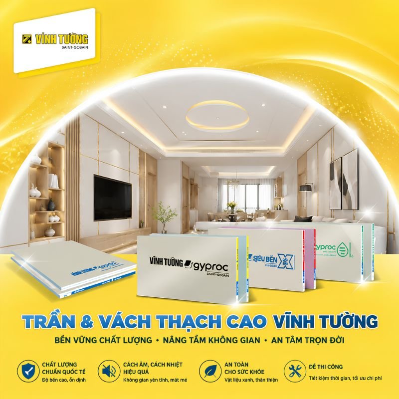 Vách ngăn thạch cao giúp giảm tải trọng công trình và rút ngắn tiến độ thi công