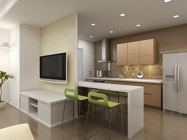 Vách ngăn kết hợp kệ treo tivi tối ưu không gian sống