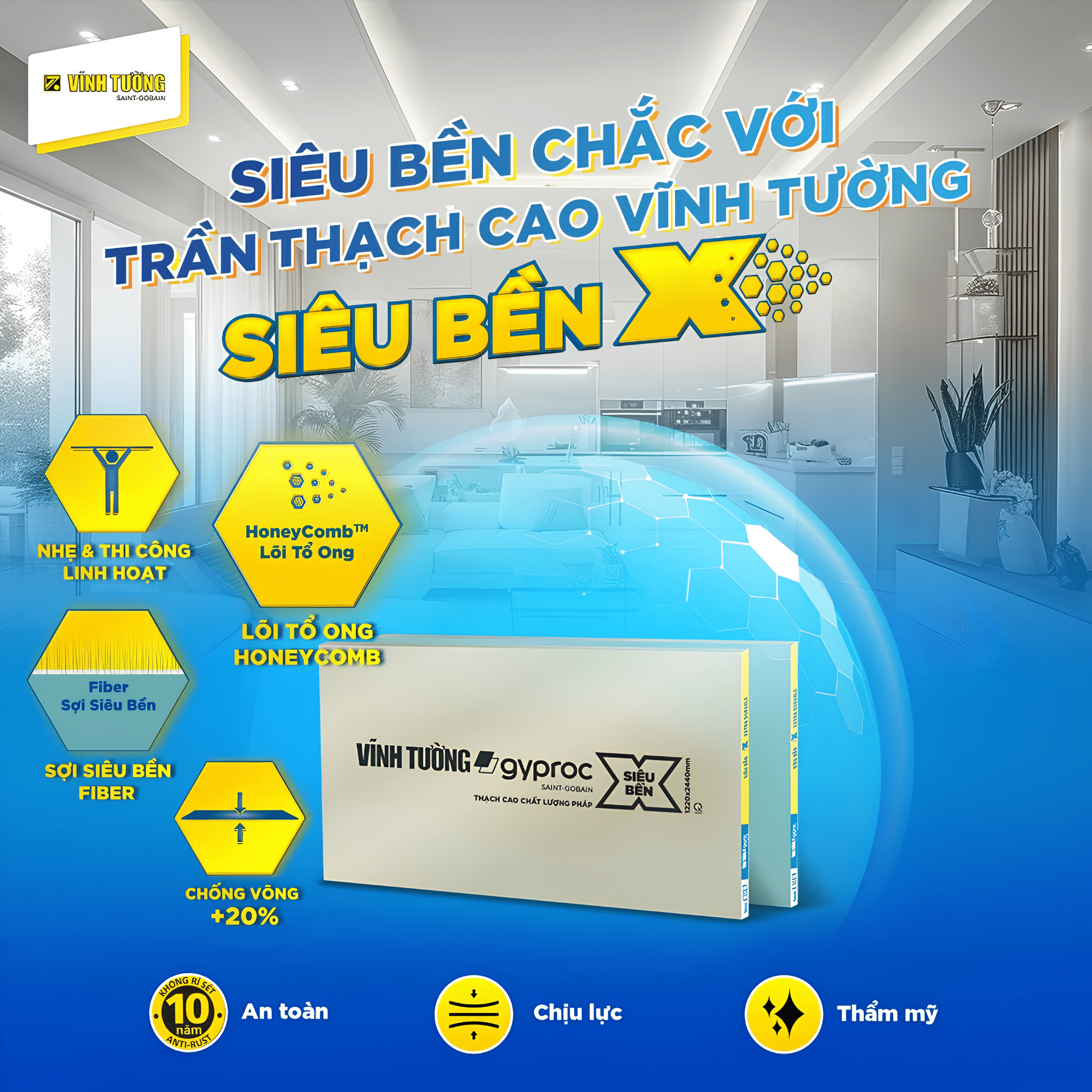 Vĩnh Tường có thể tư vấn hệ trần, vách phù hợp với điều kiện sử dụng của từng không gian