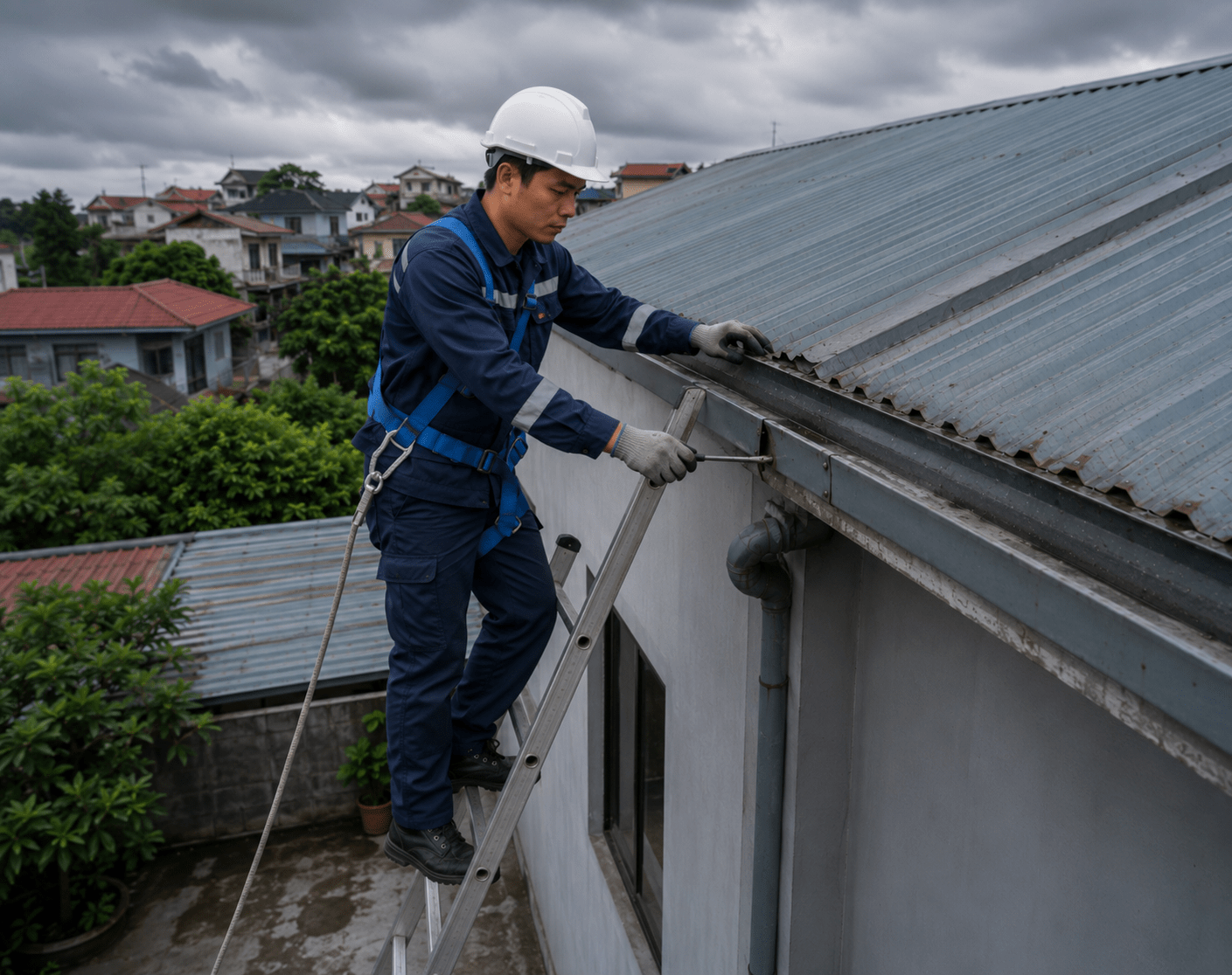 Xác định đúng điểm cần gia cố xử lý tận gốc mái tôn bị hỏng