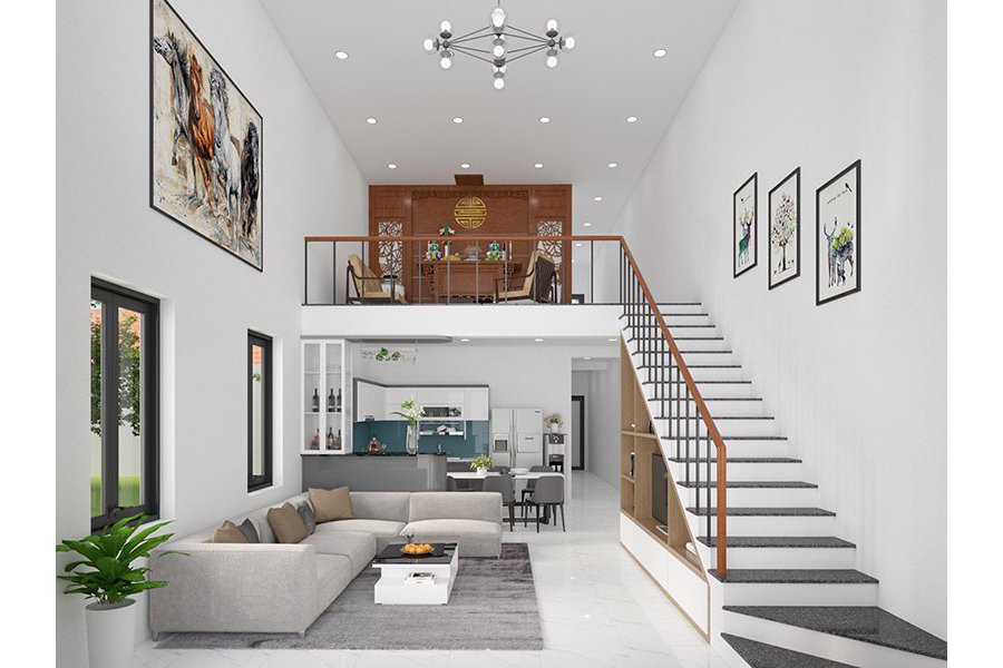 xây dựng nhà cấp 4 khoảng 150 triệu có gác lửng sang trọng