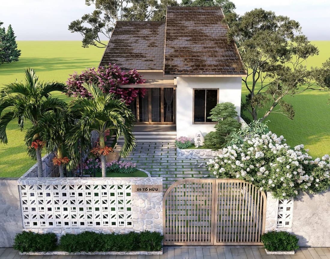 xây dựng nhà cấp 4 khoảng 150 triệu mái lệch độc đáo