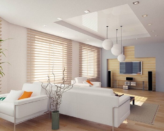 mẫu trần thạch cao giật cấp phòng khách đẹp