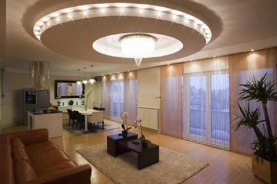 trần thạch cao giật 3 cấp