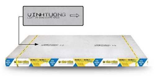 Tấm trang trí Vĩnh Tường DECO trên nền thạch cao Gyproc